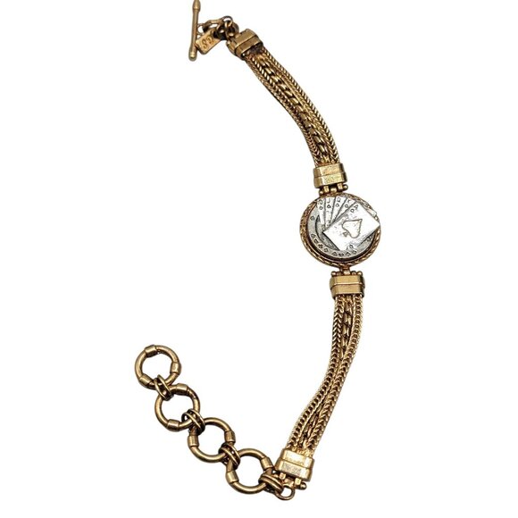 Ginger Snaps Poker Hand Bracelet Changeable Charm Multistrand Gold Tone 6.5-8" - Picture 8 of 13